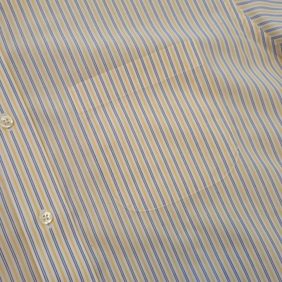 Brooks Brothers Non Iron Cotton Yellow Blue Stripe Button Down Shirt 16 1/2 - Picture 4 of 10